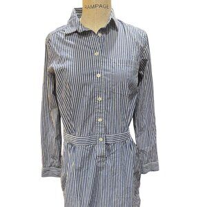 Banana Republic Blue White Stripe Drop Waist Shirt Dress Size 4